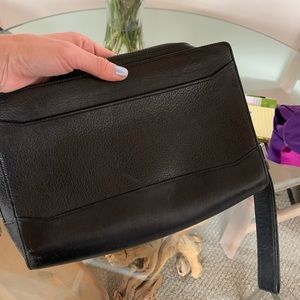 Cartier black leather man purse clutch